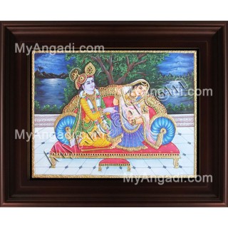 Radha Krishna Tanjore Painting, Krishna Tanjore Painting