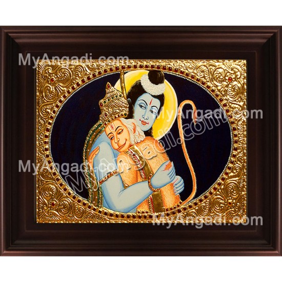 Rama Hanuman Tanjore Painting, Ramar Tanjore Painting Rama Hanuman Tanjore Painting, Ramar Tanjore Painting