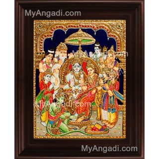 Ramar Pattabishekam Tanjore Painting, Ramar Tanjore Painting