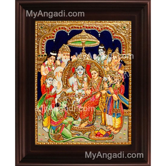 Ramar Pattabishekam Tanjore Painting, Ramar Tanjore Painting Ramar Pattabishekam Tanjore Painting, Ramar Tanjore Painting