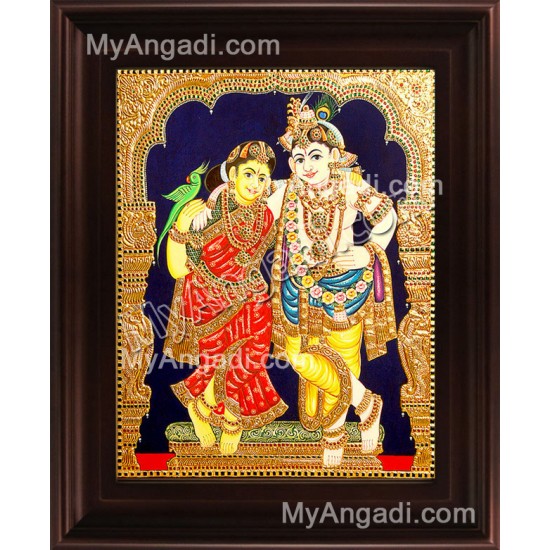 Rukmani Krishna Tanjore Painting, Krishna Tanjore Painting