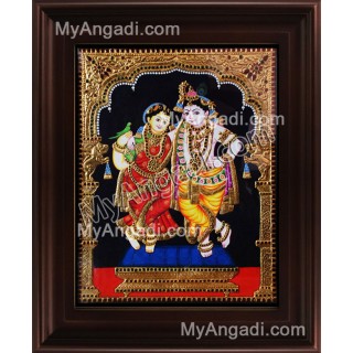 Rukmani Krishna Tanjore Painting, Krishna Tanjore Painting