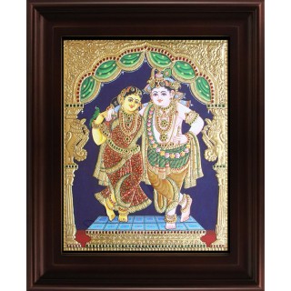 Rukmani Krishna Tanjore Painting, Krishna Tanjore Painting