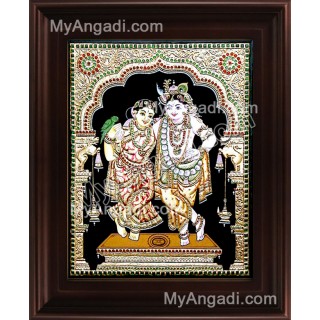 Rukmani Krishna Tanjore Painting, Krishna Tanjore Painting