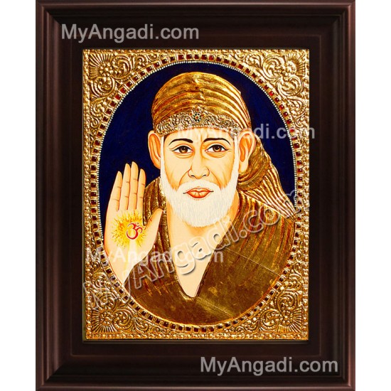 Shirdi Sai Baba Tanjore Painting, Saint Tanjore Painting