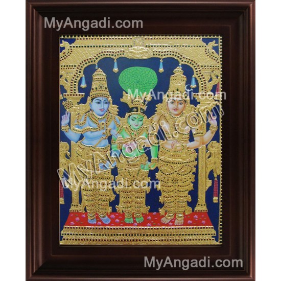 Sivan Paarvathi Thirumanam Tanjore Painting, Girija Kalyanam Tanjore Painting