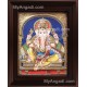 Straight Face Ganesha Tanjore Painting, Ganesha Tanjore Painting Straight Face Ganesha Tanjore Painting, Ganesha Tanjore Painting
