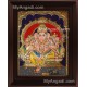 Straight Face Ganesha Tanjore Painting, Ganesha Tanjore Painting