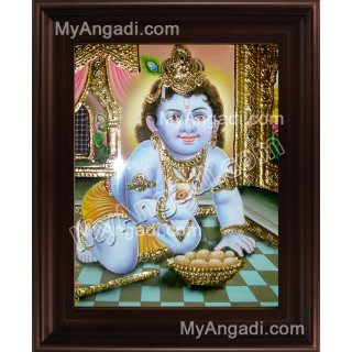 Taval Krishna Tanjore Painting, Krishna Tanjore Painting