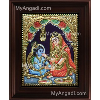 Yasodha Krishna Tanjore Painting, Krishna Tanjore Painting