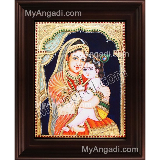 Yasotha Krishna Tanjore Painting, Krishna Tanjore Painting