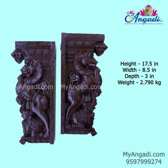 Vagai Wood Yazhi Wall Brackets