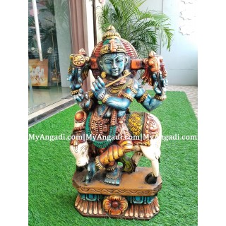 Vagai Wood Krishna Statues