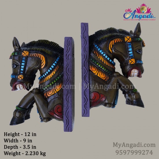 Vagai Wood Horse Wall Brackets