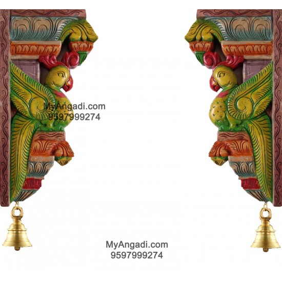 Vagai Wood Parrot Wall Brackets