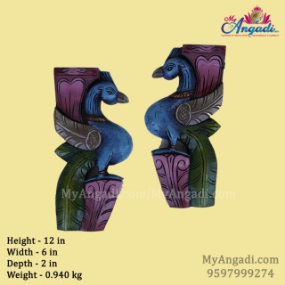 Vagai Wood Peacock Wall Brackets