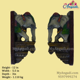 Vagai Wood Elephant Wall Brackets