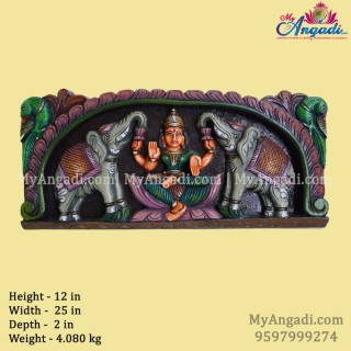 Vagai Wood Gajalakshmi Panel