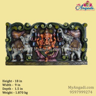 Vagai Wood Ganesha Panel