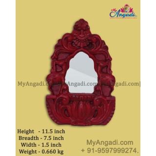 Vagai Wood Decorative Red Yazhi Wall Decor Mirror