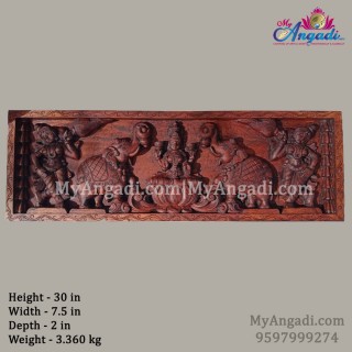 Vagai Wood Gajalakshmi Panel