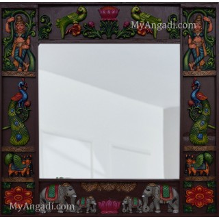 Vaagai Decorative Wooden Mirror