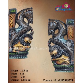 Vagai Wood Horse Wall Brackets