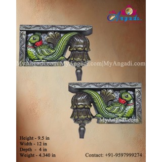 Vagai Wood Parrot Wall Brackets