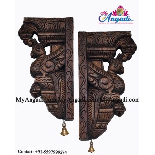 Vagai Wood Parrot Wall Brackets