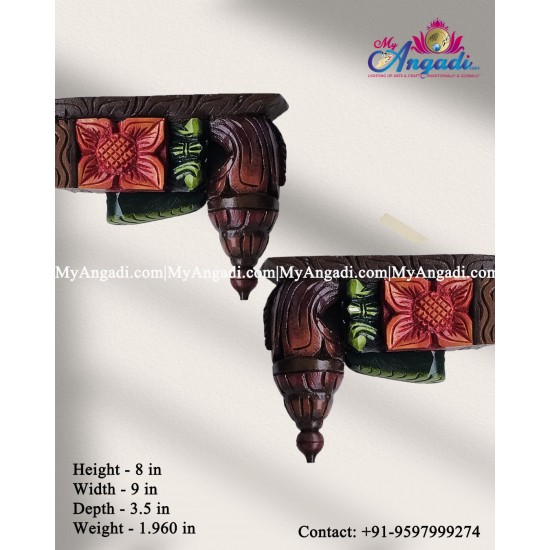 Vagai Wood Floral Wall Brackets Vagai Wood Floral Wall Brackets