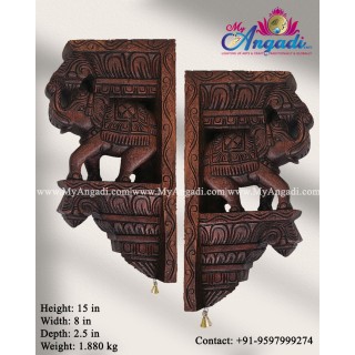 Vagai Wood Elephant Wooden Brackets
